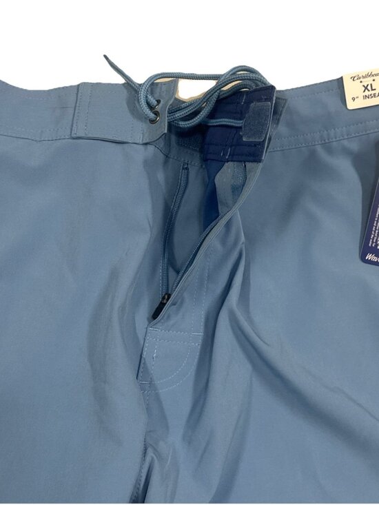 Caribbean Men's XL Cargo Swim Trunks Lined Indigo Blue Shorts 9" inseam - Picture 4 of 8